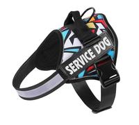 Belababy Service Dog Harness Small Medium Large, Adjustable Emotional Support Dog in Training Harness with Sturdy Handle, Reflective Therapy Puppy Vest, XS, Lightning