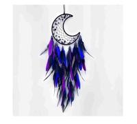 BELACASA Moon Dream Catcher Handmade for Bedroom Purple and Blue Feather Dream Catchers for Home Decoration Ornaments for Bedroom Wall Hanging (Purple Feather - 1pc)