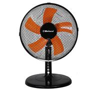 Belaco 12inch Table Fan Desk Fan with 3 Speed Oscillating cooling fan Stand Fan floor fan Low Noise Strong Resistant Base high protective mesh grill home office (Black & Orange)