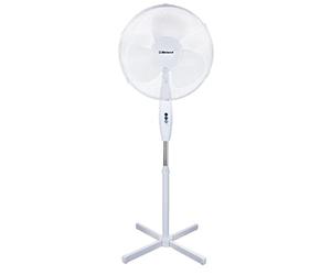 Belaco 16 Inch Pedestal Fan with Oscillation, 3 Blades, Adjustable Height, Quiet Powerful Cooling Airflow, 40W, White