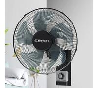 Belaco Wall Fan 16 Inch Wall Mounted 3 Speed Mode Oscillation Fan Tilt Head Easy Install High Airflow 55w Cooler for Summer, Black/Silver