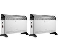 Belaco 2000W Electric Portable Convector Heater 3 adjustable heat settings fast heating space heater Manual Thermostat BS plug (White) (Pack of 2)
