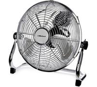 Metal floor fan 9" High velocity chrome gym free stand fan cooling fan industrial fan 3 speed desk fan table fan sturdy housing high airflow powerful (9Inch)