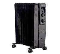 Belaco Electric Heater Oil Filled Radiator 11 Fins Portable Electric Heater, Room Heater with Adjustable thermostat, 3 Heat settings, 2500W Energy saving Heater for Home - Black