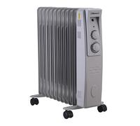 Belaco Electric Heater Oil Filled Radiator 11 Fins Portable Electric Heater, Room Heater with Adjustable thermostat, 3 Heat settings, 2500W Energy saving Heater for Home- Light Grey