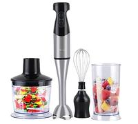 Belaco Hand Blender Mixer 4in1 Processor Chopper Mixer Bowl Egg Whisk & Beaker 800W DC motor 600ml chopper bowl 500ml beaker