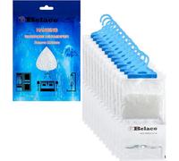 Belaco Set of 12 Hanging Dehumidifier, 230g Moisture Absorber, Dehumidifier for home, Ideal to eliminate damp & Condensation Bedroom, Wardrobe, Kitchen, Basement, Office etc (12)
