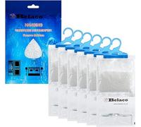 Belaco Set of 6 Hanging Dehumidifier, 230g Moisture Absorber, Dehumidifier for home, Ideal to eliminate damp & Condensation Bedroom, Wardrobe, Kitchen, Basement, Office etc (6)