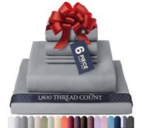 BELADOR Luxury 6 Piece Queen Size Bed Sheet Set - Soft, Breathable, Wrinkle Free, Oeko-Tex Certified, 1800 Thread Count, Double Brushed Microfiber, 16 Inch Deep Pockets, 4 Pillowcases, 1 Count