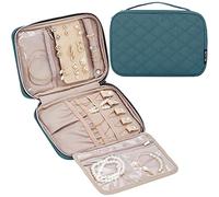 BELALIFE Travel Jewelry Organizer, Portable Jewelry Storage Case for Earrings, Rings, Necklaces, Bracelets, Lake-Blue