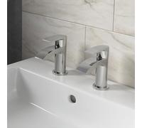Belantia Chrome Basin Taps | Pair of Taps | Chrome Finish | Hot and Cold | Bathroom Basin | Bathroom Sink | Lever Handle Design |
