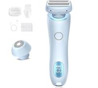 Belarae Brazilian Shaver, Belarae Electric Razor, 2 in 1 Electric Shavers Razors, Wet Dry Waterproof Shaver Women with Removable Head for Leg Arm Underarm Bikini Area (Blue)