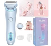 Belarae Brazilian Shaver, Silk Glide Pro Shaver Women, Comfort 2 in 1 Electric Lady for Women, Women's Double Head, Electric Portable Trimmer for Smooth Skin (Blue)