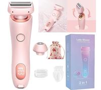 Belarae Brazilian Shaver, Silk Glide Pro Shaver Women, Comfort 2 in 1 Electric Lady for Women, Women's Double Head, Electric Portable Trimmer for Smooth Skin (Pink)