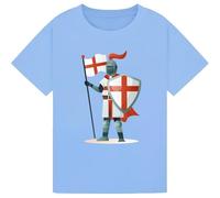 Belarte St Georges Day T Shirt England Flag Knight Armor Shield Shirts Patriotic British Pride Graphic Tee English Celebration Outfit for Kids