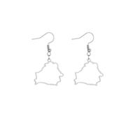 Belarus Map Earrings for Women, Belarus Earrings Pendant Charm, Stainless Steel Map Jewelry Accessories