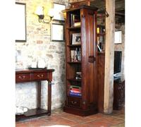 belarus narrow alcove open bookcase in mahogany with 1 drawer