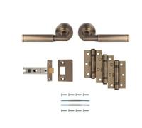 Belas Latch Pack Ultimate Door Pack Complete Internal Door Handle and Latch Set for Residential and Commercial Use (Antique Brass)
