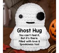 Belatelove Halloween Ghost Hug Crochet Plush for Men & Women - Cute Handmade Spooky Doll, Emotional Inspirational Support Home Decor Gifts for Girlfriend, Boyfriend, Couples, Friends, Christmas