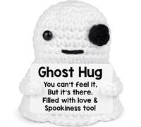 Belatelove Halloween Ghost Hug Crochet Plush for Men & Women - Cute Handmade Spooky Doll, Emotional Inspirational Support Home Decor Gifts for Girlfriend, Boyfriend, Couples, Friends, Christmas
