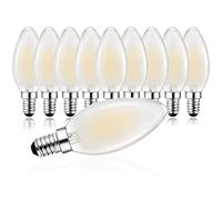 Belaufe C35 LED Light Bulb Candle Lamp E14, 4W Warm White LED Lamp, 350 Lumens LED Filament, E14 Vintage Led Bulb, 2700 Kelvin Warm White, Matte, 10 Pieces