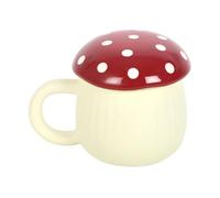BelAya E Mushroom Shaped Mug with LID - Whimsical Mug - Coffee and Tea Cup/Mug.
