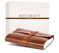 BELCRAFT Tivoli Large Recycled Leather Bound Journal, Notebook, Notepad, Including Gift Box, A5 (15x21 cm) Tan