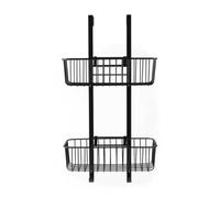 Beldray 2 Tier Hanging Shower Caddy, Adjustable Removable Baskets | Anti-rust coating, space-saving hanging design, removable shelves for cleaning, 3 kg max load per shelf, black finish