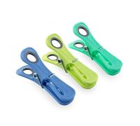 Beldray 24 Dual-Grip Pegs - Additional Hook for Hanging Delicates, Recycled Plastic, Anti-Slip Grip, Strong, Durable, Washing Line Pegs, Heavy Duty Clothes Pin, Windproof Clothes Clips, Green/Blue