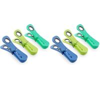 Beldray 24 Dual-Grip Pegs - Additional Hook for Hanging Delicates, Recycled Plastic, Anti-Slip Grip, Strong, Durable, Washing Line Pegs, Heavy Duty Clothes Pin, Windproof Clothes Clips, Green/Blue