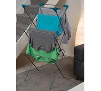 Beldray LA050397EU 3-Tier Clothes Airer - Collapsible Indoor Drying Rack, Foldable Clothes Horse, 15 M Drying Space and Four Side Wings, Standing Laundry Dryer, Easy to Assemble Towel Rack, Turquoise