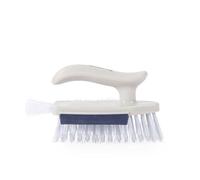 Beldray 4-in-1 Bathroom Buddy - Multipurpose Deep Clean Scrubbing Brush, V-Shaped, Squeegee Edge, Narrow Side & Tail Bristles, Ergonomic Handle, Suitable for Floors, Tiles, Corners & More