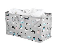 Beldray 40L Laundry Hamper - Side Carry Handles, Square Clothes Hamper Tote, Dog Print, Foldable Laundry Bin For Dry/Wet Clothes, Lightweight Washing Basket, Space Saving, 55 x 26 x 28.5cm