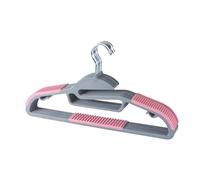 Beldray 8-Pack Clothes Hangers - Non-Slip, Trouser Bar & Hooks, S-Shape for Collars, Ultra-Thin, Multipurpose Garment Holders, Space Saving, 41cm Wide, Adult Hangers, Extra Tie/Scarf Holder, Pink