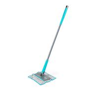 Beldray Anti-Bac Clip-to-Grip Bathroom Mop - Large Mop Head, Tiles/Floor/Mirrors/Bathtub, Hygienic Push Release Handle, 360° Swivel Head, 4 Machine Washable Cloths, Cleaning & Scrubbing, Wet & Dry