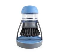 Beldray Anti Bac Dish Brush With Soap Dispenser, Push Button | 70 Ml Refillable Tank, Antibacterial Nylon Bristles, Non Slip Palm Grip, Includes 2 Refill Heads, Holder For Upright Storage
