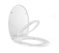 Beldray Anti-Bac Family Toilet Seat - Removable Plastic Children's Toilet Seat, Soft Close Large Lid, Easy Cleaning, Potty Training, Child Friendly, 44.5 x 37cm, Antibacterial Treated, White