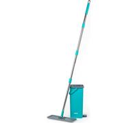 Beldray AntiBac Flat Head Mop & Bucket - 5 Litres, Built-In Wringing Function, Integrated Footrest, 180° Swivel Head, 2 Extra Mop Pads Included, Compact Design, Slimline Head, Vinyl/Tile/Wood Flooring