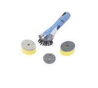 Beldray Anti-Bac Triple Action Soap Dispensing Dish Brush - Push Button Soap Dispenser, 3 Interchangeable Heads with Sponge, Scourer & Bristle Brush, Built-In Scraper, Non-Slip Handle, 55ml Capacity
