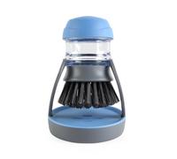 Beldray Anti-Bac Soap Dispensing Palm Dish Brush - Built-In Soap Dispenser with Push Button Design, Includes 2 Refill Heads & Holder, Non-Slip Grip Handle, 70ml Capacity, Tackles Grease & Grime