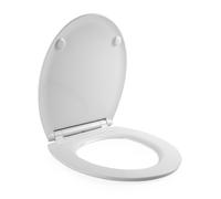 Beldray Anti-Bac Ultra-Slim Toilet Seat - Soft Close Lid, One Touch Button Quick Release, Easy to Fit & Remove, Fits Most Standard Sized Toilets, Seat Size 37.3 x 45.4 cm(w x d), Easy Clean, White