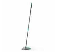 Beldray Anti-Bac Triangular Flip Mop - 90° Flip Head for Skirting Boards & Walls, Telescopic Handle 138 cm, Flexible Squeegee For Floors & Windows, 2 Washable Microfibre Pads, Antibacterial Treated