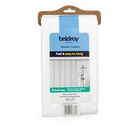 Beldray Antibac Shower Curtain - Treated With Zinc Pyrithione, Prevents Odours & Against Harmful Bacteria, Includes 12 Hanging Hooks, Wipe Clean, Easy Hang, Approx. Size 180 x 180cm, LA028268UFFEU7