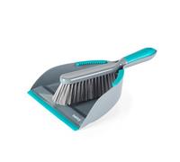 Beldray Antibac Dustpan & Brush Set - Non-Scratch Bristles, Hard Flooring, Antibacterial Treated, Deep Dustpan with Rubber Cleaning Teeth & Rubber Lip, Feet on Base for Angled Sweeping
