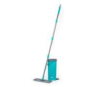 Beldray AntiBac Flat Head Mop & Bucket - 5 Litres, Built-In Wringing Function, Integrated Footrest, 180° Swivel Head, 2 Extra Mop Pads Included, Compact Design, Slimline Head, Vinyl/Tile/Wood Flooring