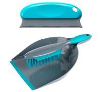 Beldray Antibac Pet Plus Dustpan and Brush & Cleaning Blade Set - Furrresh Scraper Tool & Rubber Head Squeegee Wiper Brush, Remove Dog Cat Hair, Washable Reusable, Antibacterial