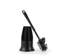 Beldray Antibac Silicone Toilet Brush - Includes Holder, Built In Rim Cleaner, Treated With Zinc Prythione To Reduce Bacteria Build Up, Non-Scratch Bristles, Slim Easy Grip Ergonomic Handle, Black