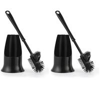 Beldray Antibac Silicone Toilet Brush - Includes Holder, Built In Rim Cleaner, Treated With Zinc Prythione To Reduce Bacteria Build Up, Non-Scratch Bristles, Slim Easy Grip Ergonomic Handle, Black