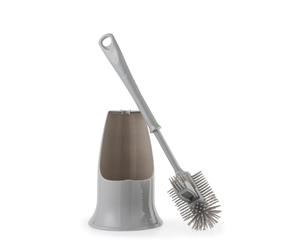Beldray Antibac Silicone Toilet Brush - Includes Holder, Built In Rim Cleaner, Treated With Zinc Prythione To Reduce Bacteria Build Up, Non-Scratch