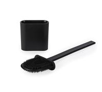 Beldray LA028954BLK Antibac Toilet Brush - Slim head Toilet Cleaner Brush, Non-Scratch Silicone Bristles, Deep Cleaning, Fits Under Toilet Rim, Antibacterial Bristles, Easy Grip Handle, Black